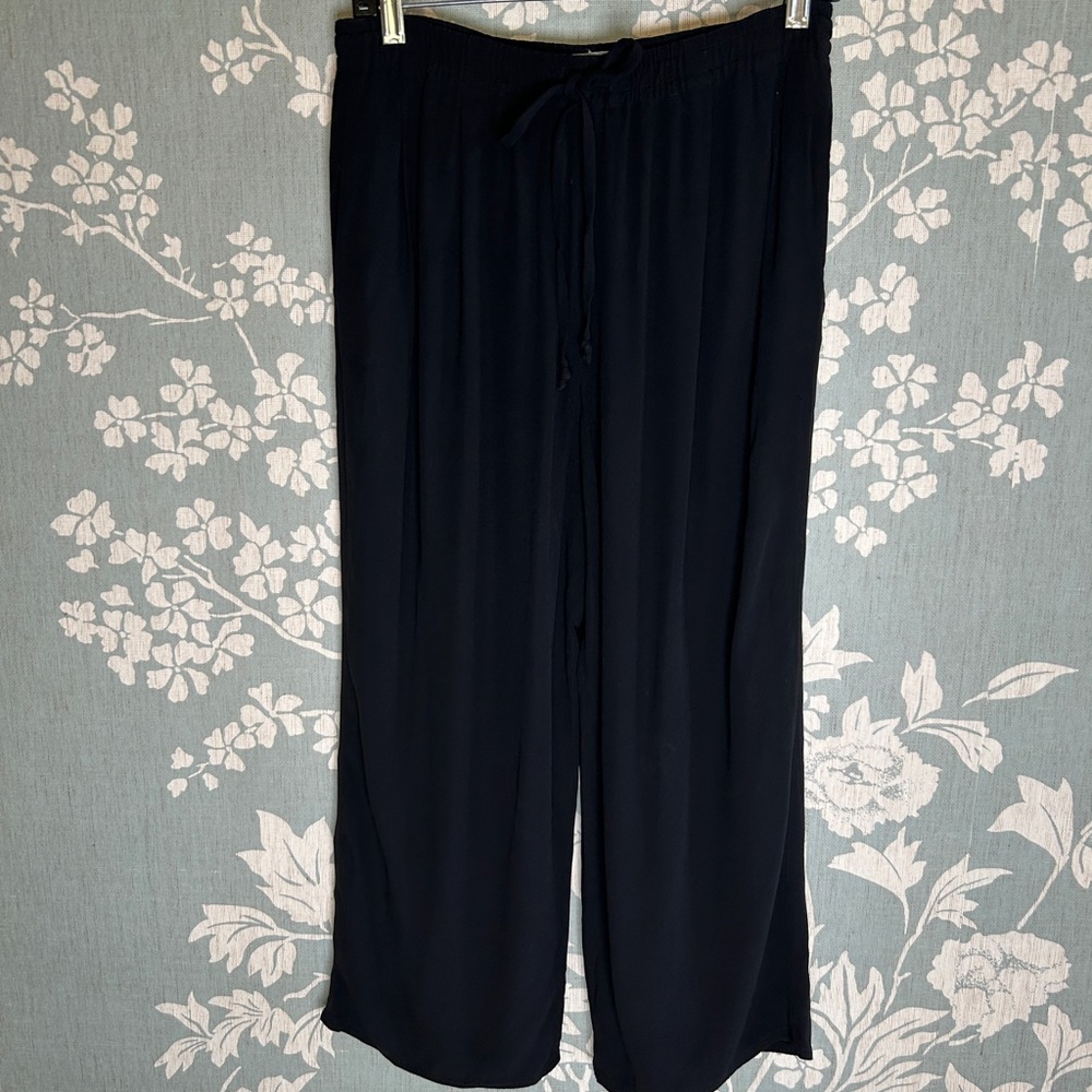 Vince Black Wide Leg Pant Drawstring Casual Ankle Cropped Flowy Casual Women’s M